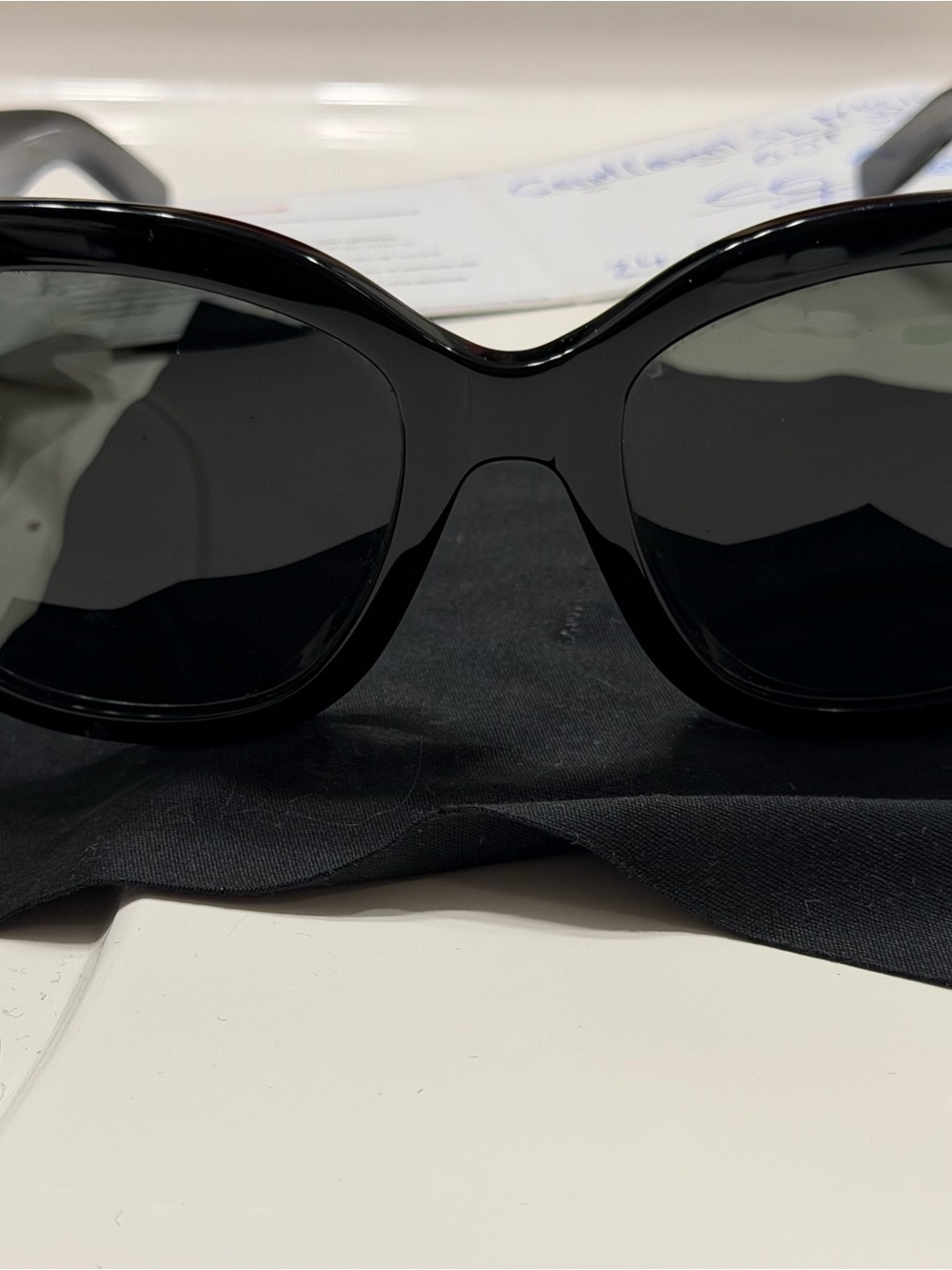 Saint Laurent Black Shield Sunglasses with Gold YSL Accent - Picture 7 of 7